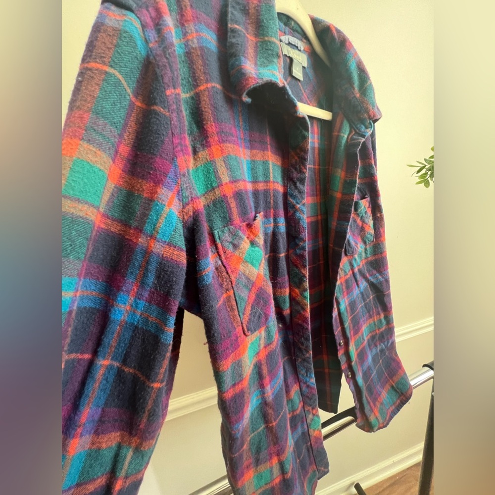 women’s vintage purple cool toned flannel shirt